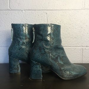 French Connection Blue Snakeskin Boot